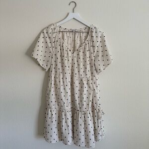 Madewell Off White Clip Dot Dress Large